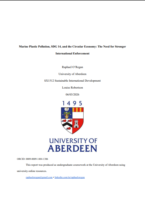 Cover preview of essay on Marine Plastic Pollution and SDG 14